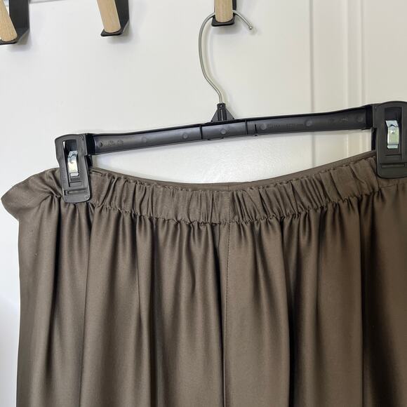 Dusan Women's Matching Set M/L Taupe Brown Silk Tank Wide Leg Pants Minimalist - Picture 7 of 16